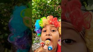 Kind Mom So Cute  What Will Happen If You Close Your Eyes And Eat Bubble Gum Challenge shorts
