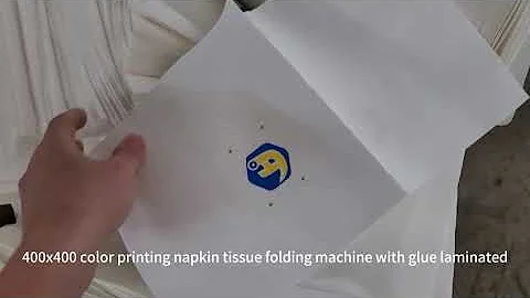 400x400mm glue lamination 2 color printing napkin tissue folding machine