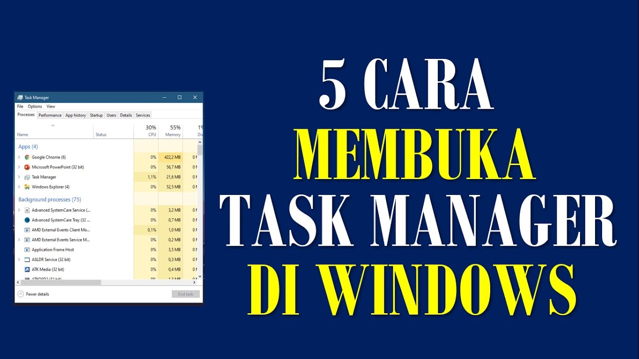 5 Cara Membuka Task Manager di Windows 7, 8 dan 10