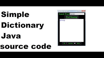 Simple dictionary  Using Java-swing