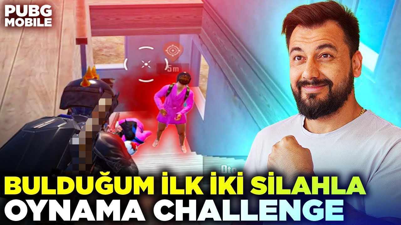 BULDUĞUM İLK İKİ SİLAHLA OYNAMA CHALLENGE YAPTIM / PUBG MOBILE ONEMAN SQUAD