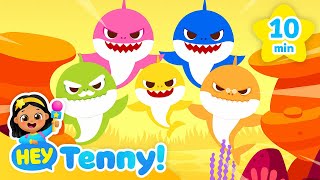 🦈 Faster and Faster Baby Shark | Baby Shark Doo Doo Doo | Nursery Rhymes | Hey Tenny!