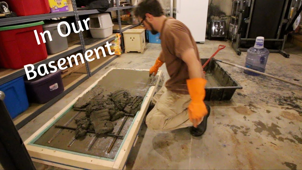 Making A Concrete Countertop For Our Desk Build During A