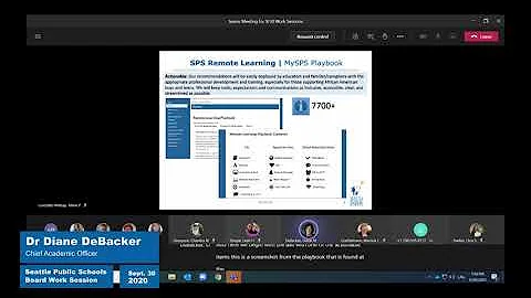 School Board Work Session  - September 30, 2020