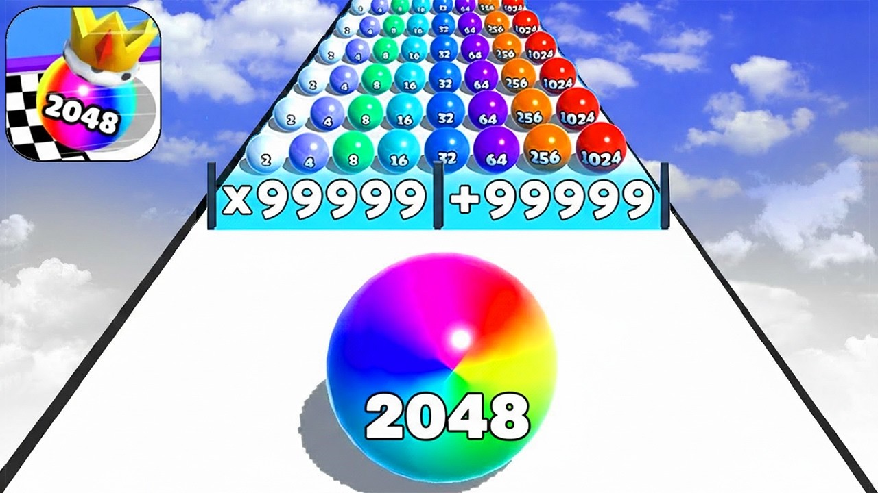 New Satisfying Mobile Game Latest Update Freeplay Ball Run 2048🔥😱 All Levels Unlocked! 4K Ultra HD