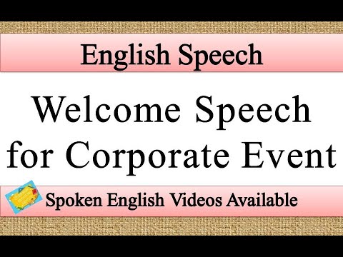 Welcome speech for corporate event in english