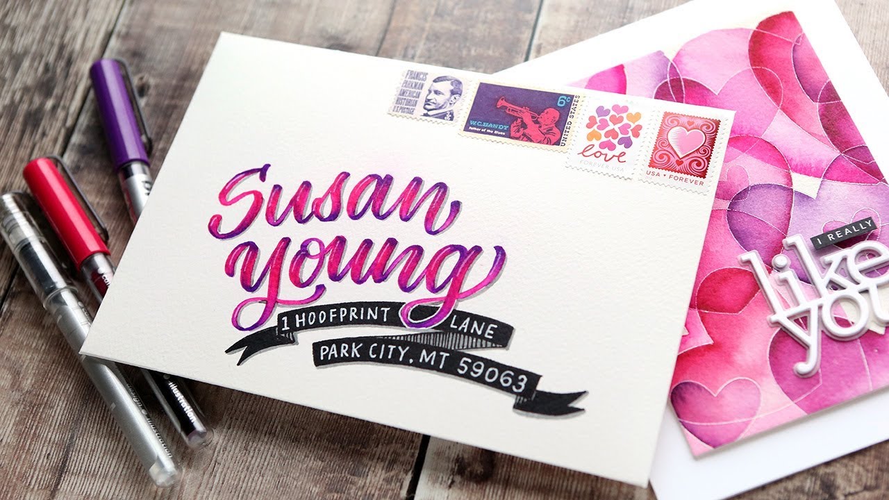 Mail Art with Karin Brushmarker PRO Markers (Brush Lettering) – K