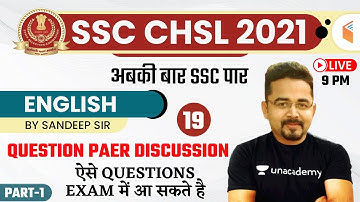 9:00 PM - SSC CHSL 2020-21 | English by Sandeep Sir | Question Paper Discussion (Part-1)