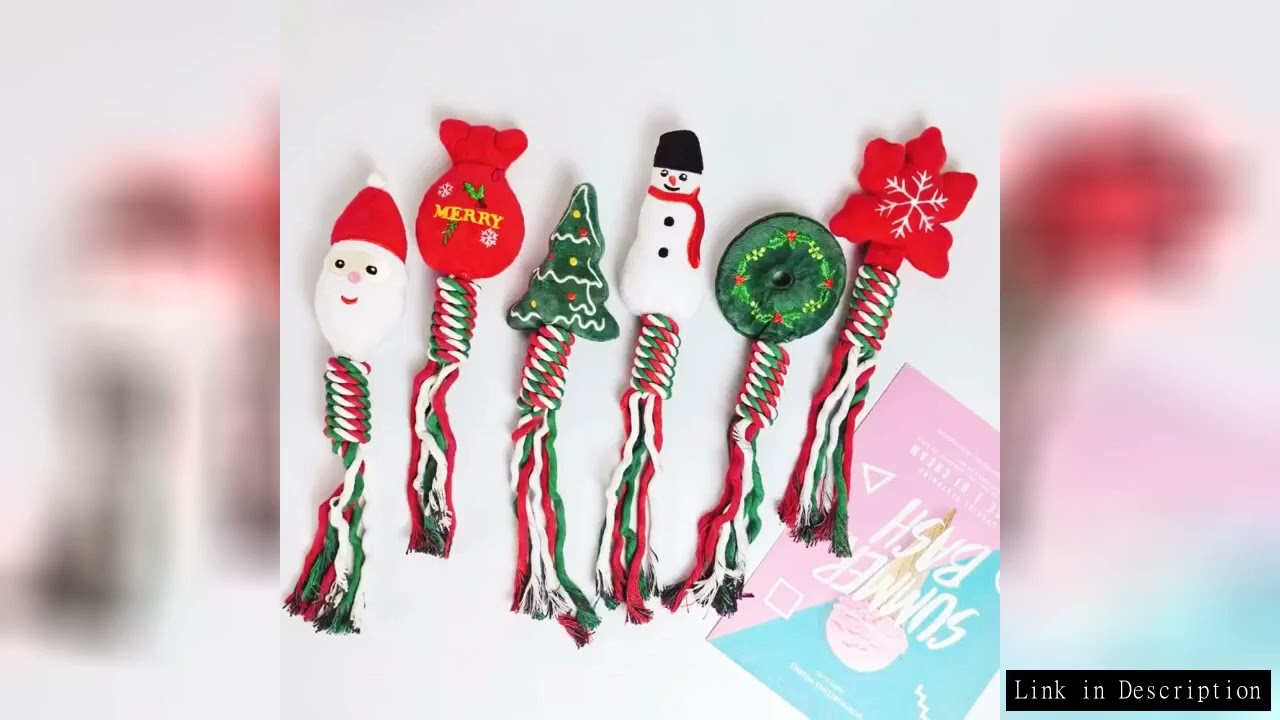 Pet Santa Gift Toys Dog Grinding Teeth Cleansing Bite Resistant Plush Toys Christmas Snowman Dog Toy