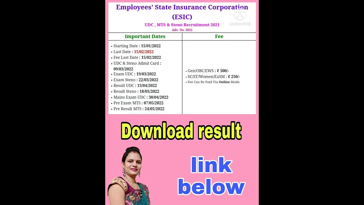 ESIC MTS PRE exam result out 