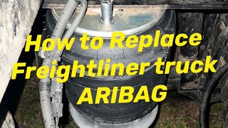 How to change a Freightliner Airbag!!! Driver side rear airbag quick and easy!!!