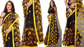 Pure mono net 3D Beautiful Flower saree | TRENDING PRODUCT/Butterfly net sarees beautiful pattern