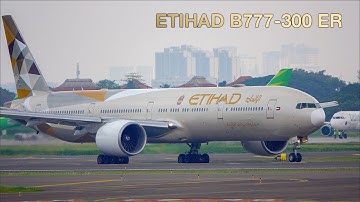 4K Moment Langka!!! ETIHAD Menerbangkan Pesawat Triple Seven Ke Jakarta | Boeing 777-300 ER - A6-ETG
