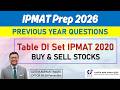 IPMAT 2026 Prep🔥Table DI Set - Buying & Selling Stocks | Data Interpretation || IPMAT 2020 Solutions