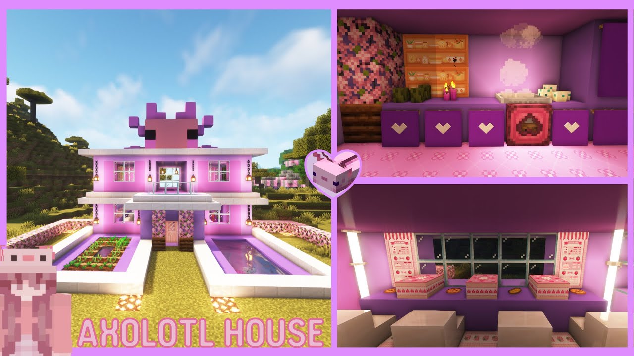 Minecraft - how to build an axolotl house - 💖😊 - YouTube