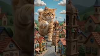 When a Giant Cat Takes Over Your Town! 🐾👑 #claymation #animation #fypシ #kidsvideo