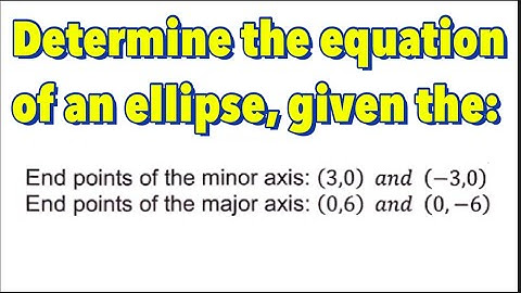 Conic Section: Ellipse With Center at (0,0) - Part 7 of 10 | Given the Ends of Major and Minor Axis