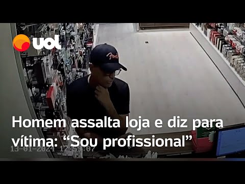 Assaltante diz que é 'profissional' durante roubo em shopping: 'Gosto de tratar bem'; veja vídeo