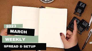 Planner Monthly Setup | March 2023 Bullet Journal | Weekly Spread