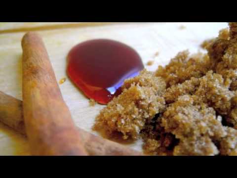 Banana Fritters with Pomegranate Brown Sugar Syrup