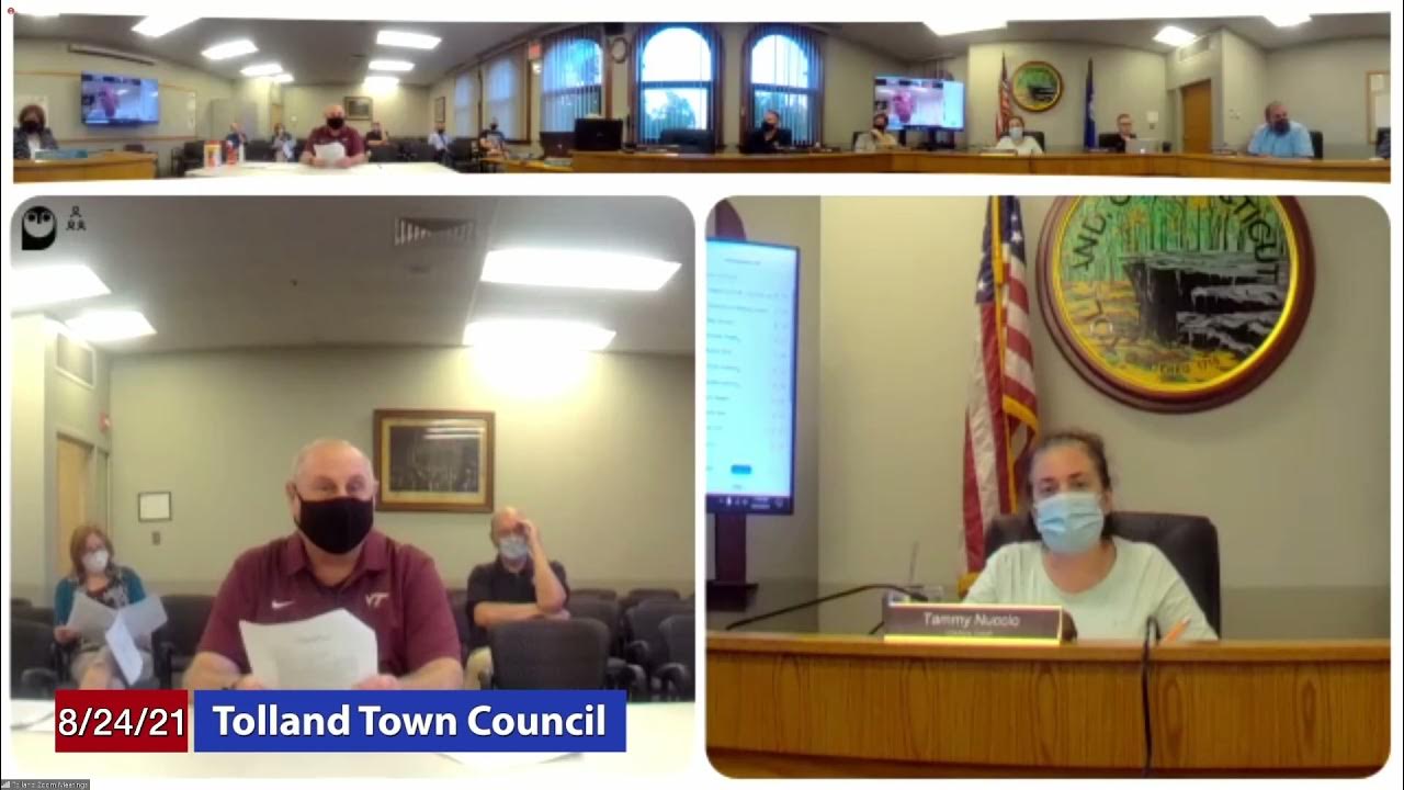 Tolland Town Council August 24, 2021 YouTube
