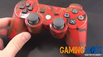 PS3 Custom Painted  "Red Camo" Controller by Gamingmodz.com