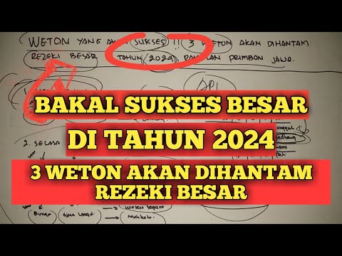 Bakal sukses besar !! 3 WETON ini akan dihantam REZEKI besar di tahun 2024, RAMALAN PRIMBON JAWA