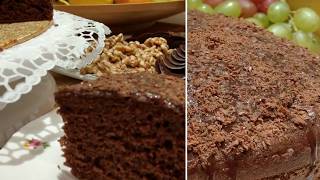 كيك بنكهة القهوة و الكاكاو وكريمة غاناش/ Coffee cake with ganache cream