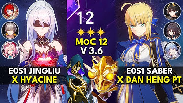 E0S1 Jingliu x Hyacine & E0S1 Saber x Dan Heng PT | Memory of Chaos Floor 12 (3 Stars) | HSR 3.6
