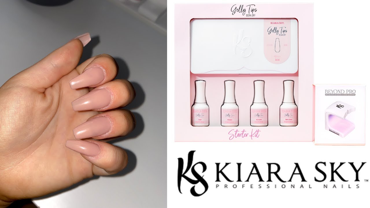 I DID MY OWN NAILS AT HOME USING KIARA SKY GELLY TIPS! - YouTube