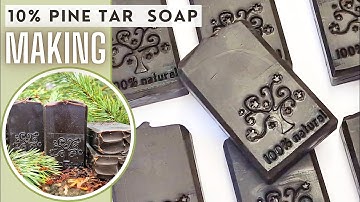 10% PINE TAR SOAP Cold process | How to make it & recipe