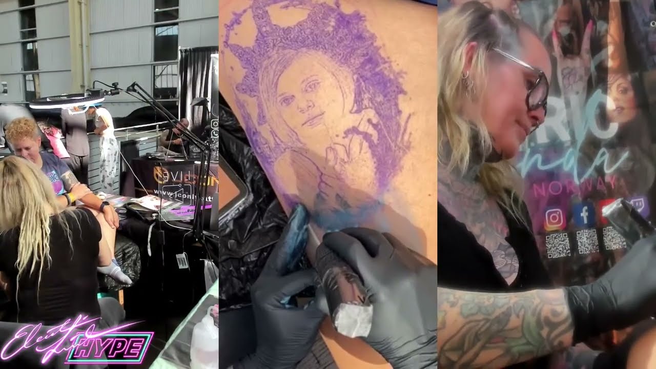Live tattooing at The New York Tattoo Convention YouTube