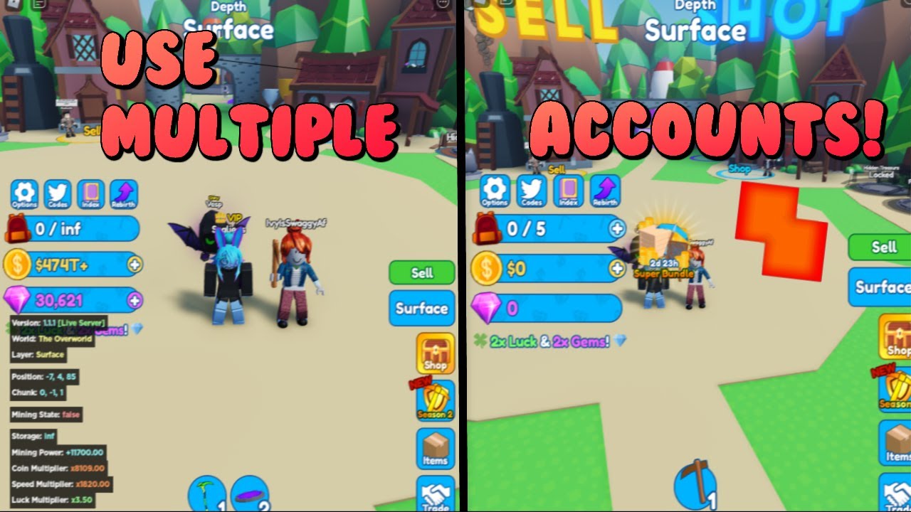 How To LOGIN MULTIPLE ACCOUNTS At Once In BubbleGum Simulator (Roblox) 