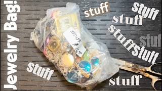 Jewelry Bag full of Stuff! STUFF I SAY! Silver yes, but mostly STUFF.