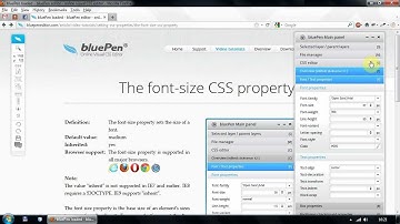 font-size CSS property with bluePen Editor