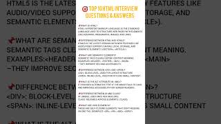 Top 7 Interview questions and answers of HTML #shorts