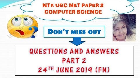 NTA UGC NET COMPUTER Science June 2019 Tentative answer keys part 2