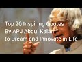 TOP 20 INSPIRING QUOTES BY APJ. ABDUL KALAM TO DREAM AND INNOVATE IN LIFE
