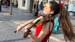 Santa Monica performance The greatest showman Medley Lindsey Stirling violin cover by Ukrainian girl