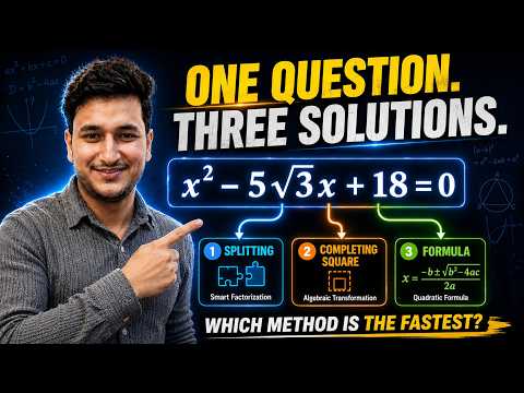 Splitting vs. Completing the Square vs. Quadratic Formula | 3 Ways to Solve One Equation