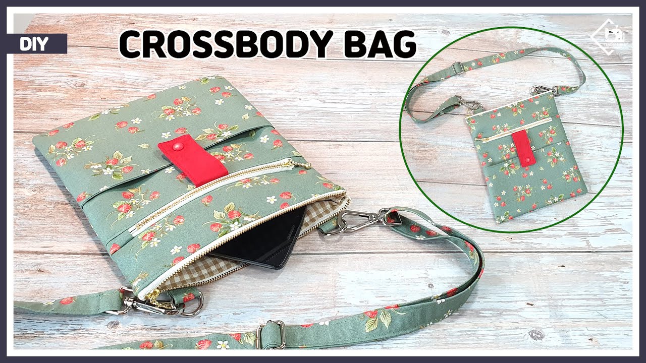 DIY Crossbody bag with 3 pockets / shoulder bag / sewing tutorial ...