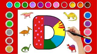 Pintando a Letra D | Pintura com Cores e brilho | ItoABC | Portuguese alphabet | The Letter D