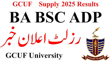 ADP Supply 2025 Results GCUF | ADA ADS ADC 2nd Annual 2025 Result GCUF | BA BSC Results GCUF Supply