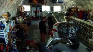 Removing the Engine of the 2016 Alaska Airmen Super Cub Raffle Plane