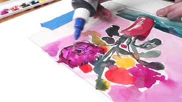 Monoprinting with QoR Watercolors