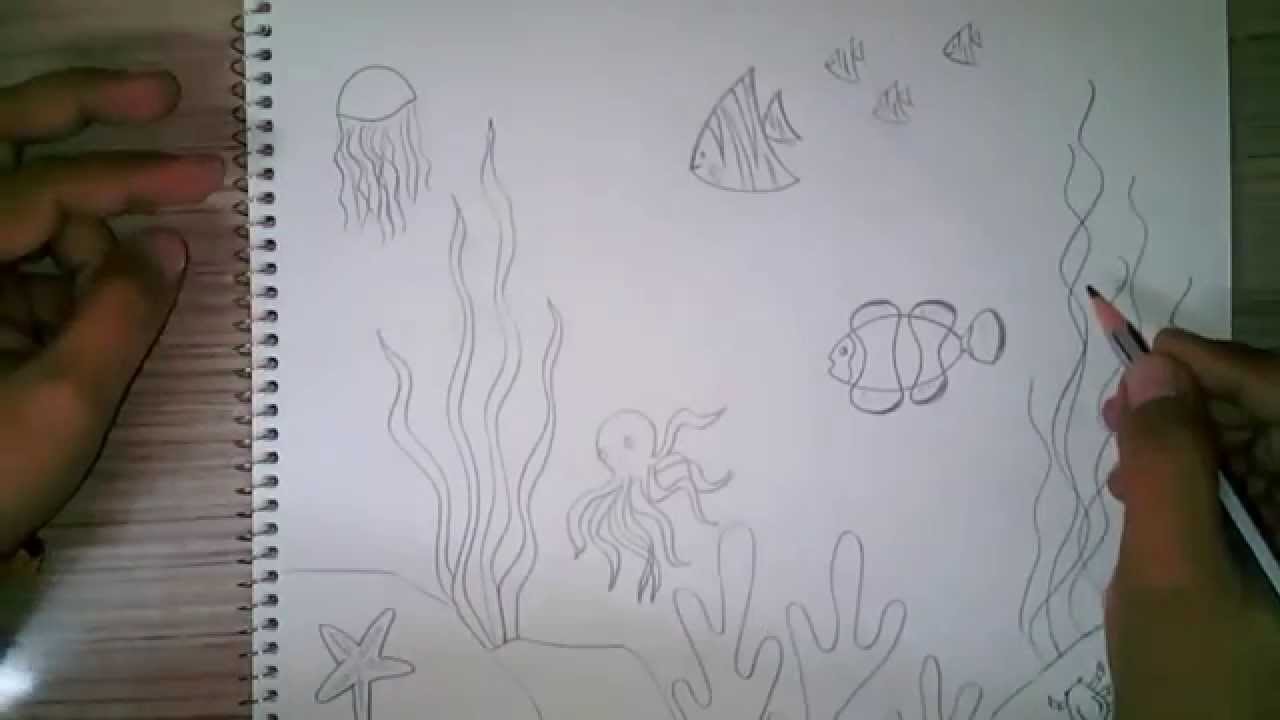 How To Draw An Underwater Scene For Kids Youtube