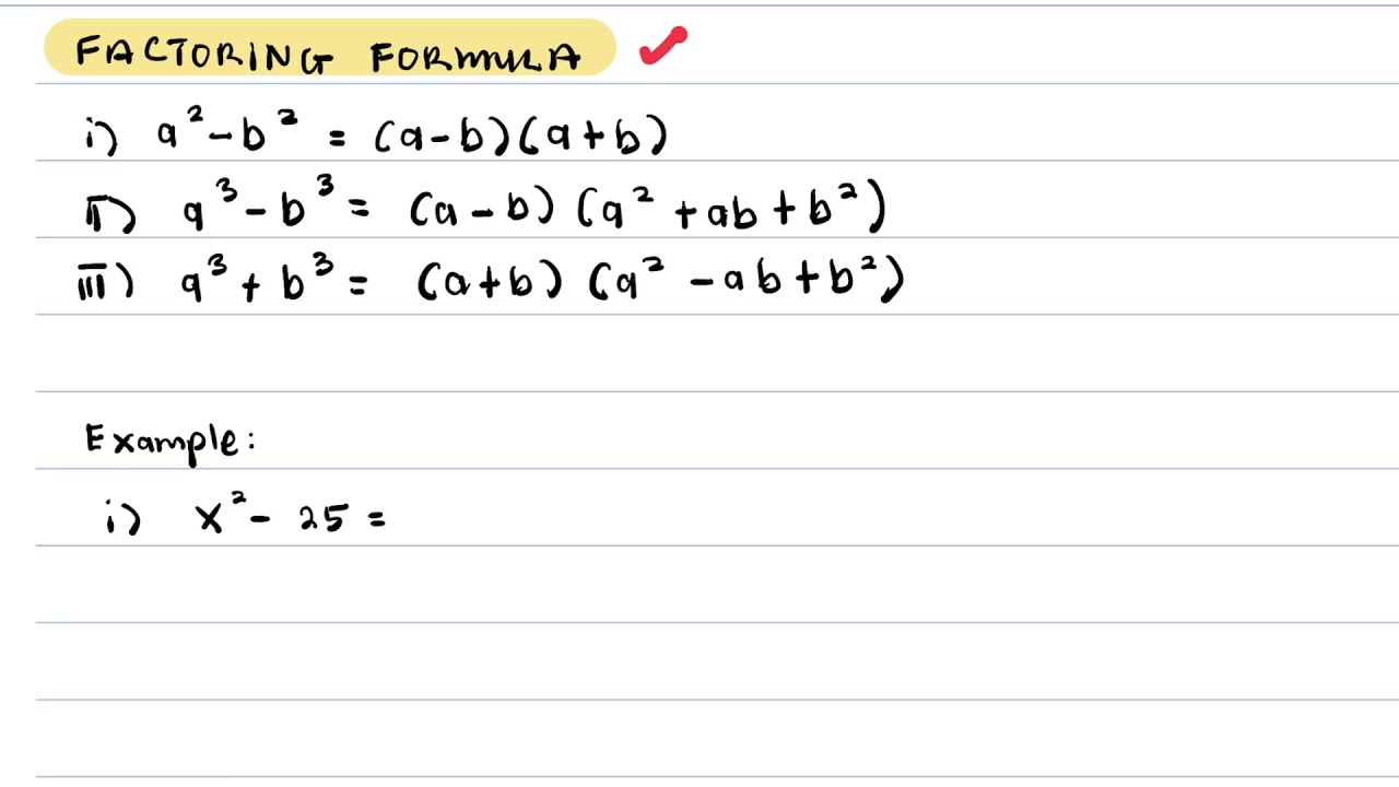 Quadratic Factoring Formula - YouTube