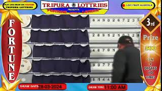 Tripura Fortune Lottery Live Morning Draw On 28-03-2024 At 11:00 AM Live From Agartala.