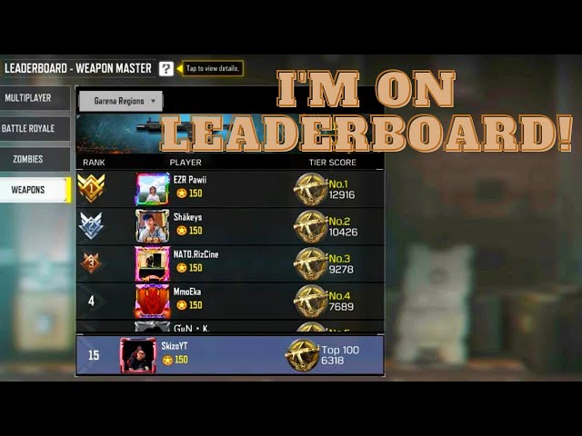 Replying to @salomedutoit How to view the weapon Leaderboard #codm