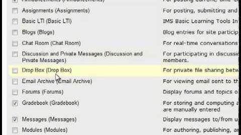Creating a Sakai site 5 - Adding and Removing Tools